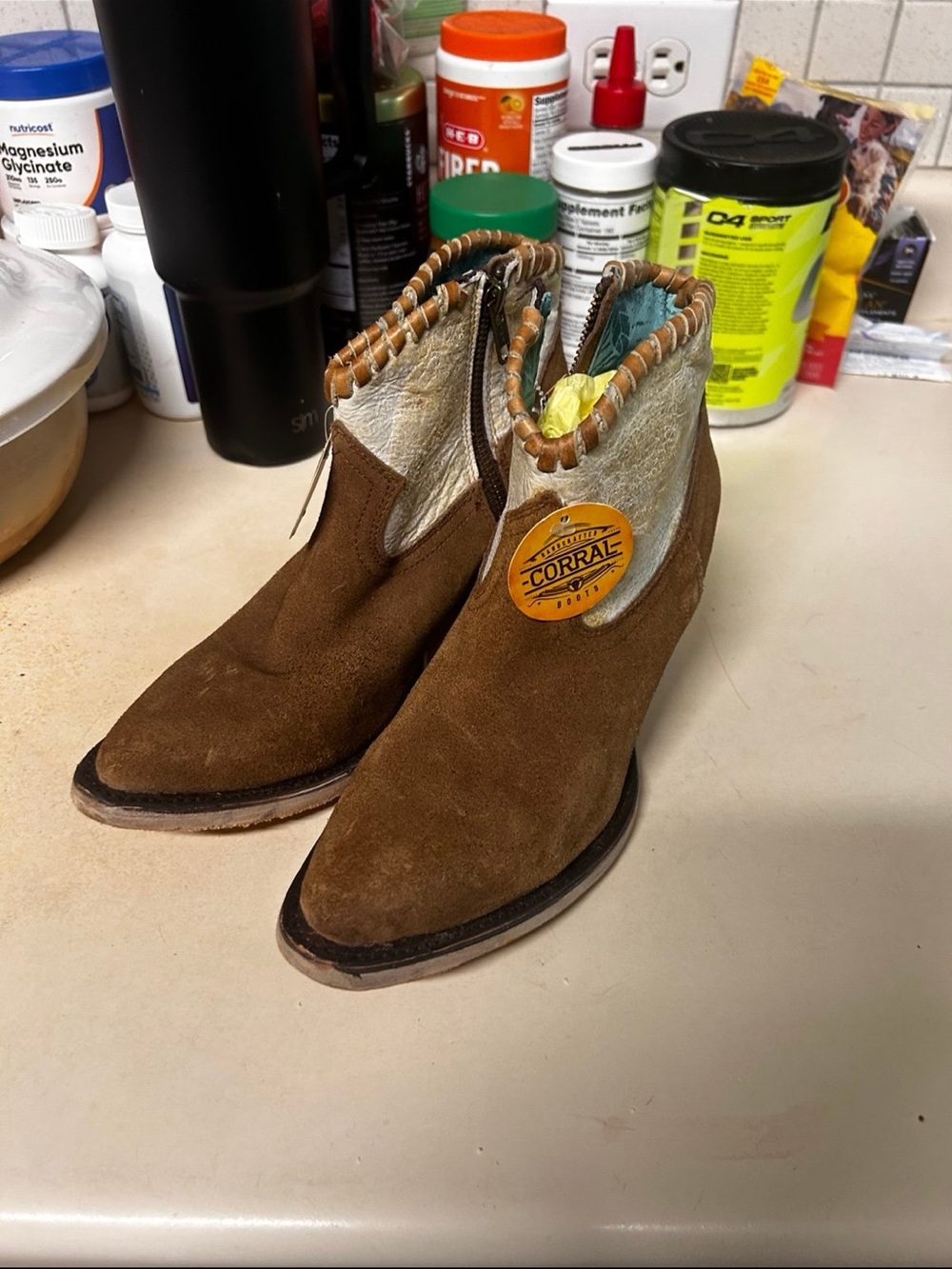 Corral women’s Brown Suede Western Ankle Boots